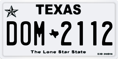 TX license plate DOM2112
