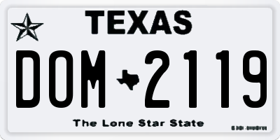 TX license plate DOM2119