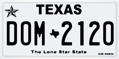TX license plate DOM2120