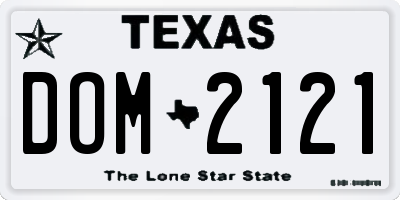 TX license plate DOM2121