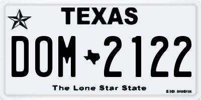 TX license plate DOM2122