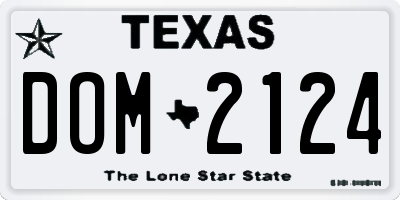 TX license plate DOM2124