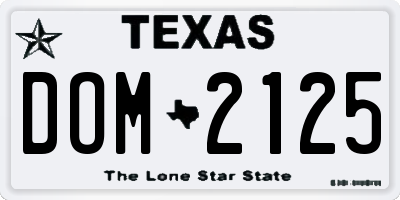 TX license plate DOM2125