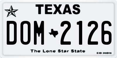 TX license plate DOM2126