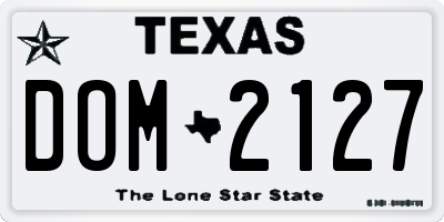 TX license plate DOM2127
