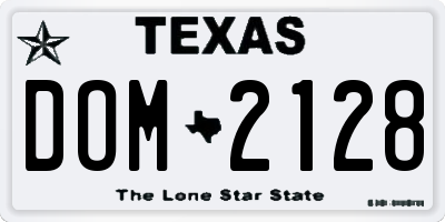 TX license plate DOM2128