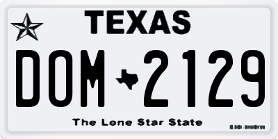 TX license plate DOM2129