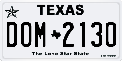 TX license plate DOM2130
