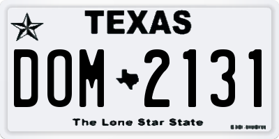 TX license plate DOM2131