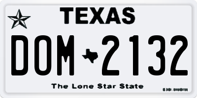 TX license plate DOM2132