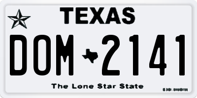 TX license plate DOM2141