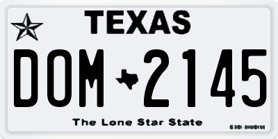 TX license plate DOM2145