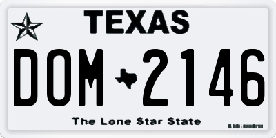 TX license plate DOM2146