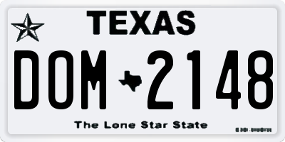 TX license plate DOM2148