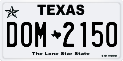 TX license plate DOM2150