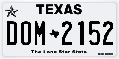 TX license plate DOM2152