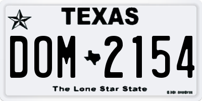 TX license plate DOM2154