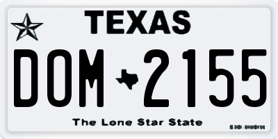 TX license plate DOM2155