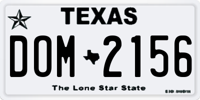 TX license plate DOM2156