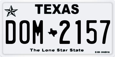 TX license plate DOM2157