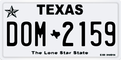 TX license plate DOM2159