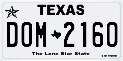 TX license plate DOM2160