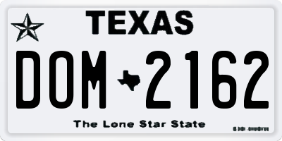 TX license plate DOM2162
