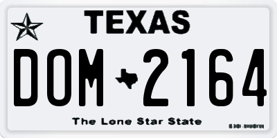 TX license plate DOM2164