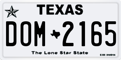 TX license plate DOM2165