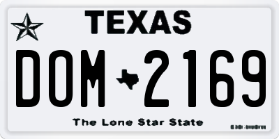 TX license plate DOM2169
