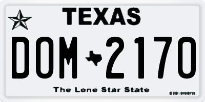 TX license plate DOM2170
