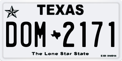TX license plate DOM2171