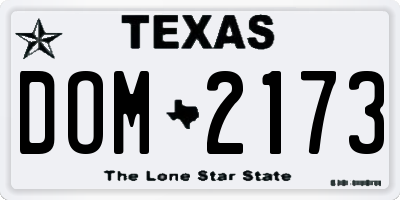 TX license plate DOM2173