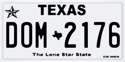 TX license plate DOM2176