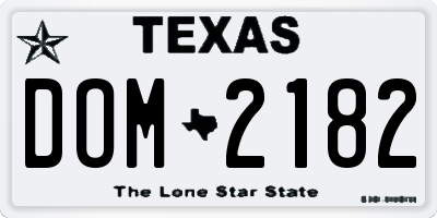 TX license plate DOM2182