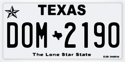 TX license plate DOM2190