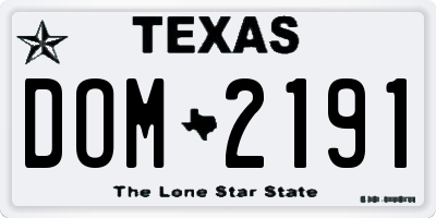 TX license plate DOM2191