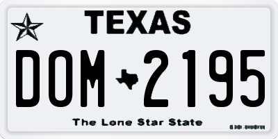 TX license plate DOM2195