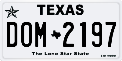 TX license plate DOM2197