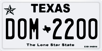 TX license plate DOM2200