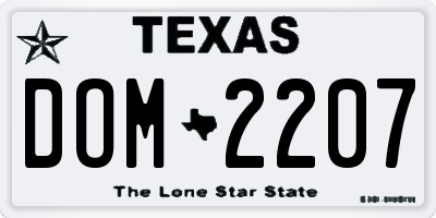TX license plate DOM2207