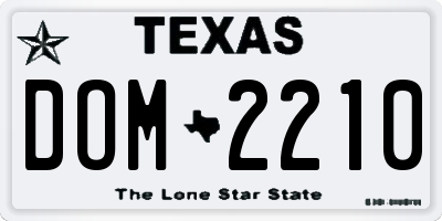 TX license plate DOM2210