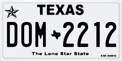 TX license plate DOM2212