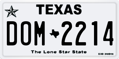 TX license plate DOM2214