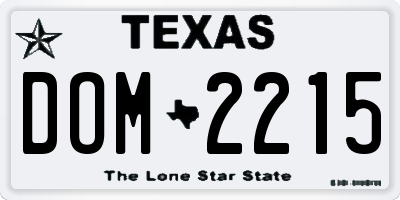 TX license plate DOM2215