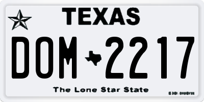 TX license plate DOM2217