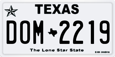 TX license plate DOM2219