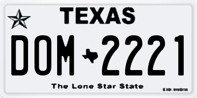 TX license plate DOM2221