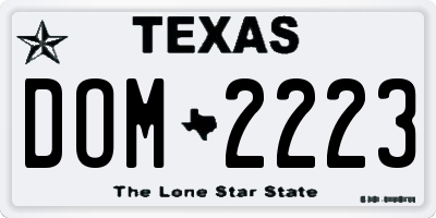 TX license plate DOM2223