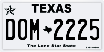 TX license plate DOM2225